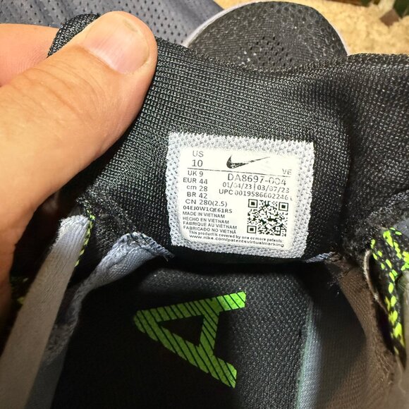 Nike Pegasus Trail 3 Men's Running Shoes Size 10 Black Green - Picture 3 of 8